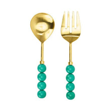 Load image into Gallery viewer, Annabel Trends Orb Salad Server set of 2- Emerald
