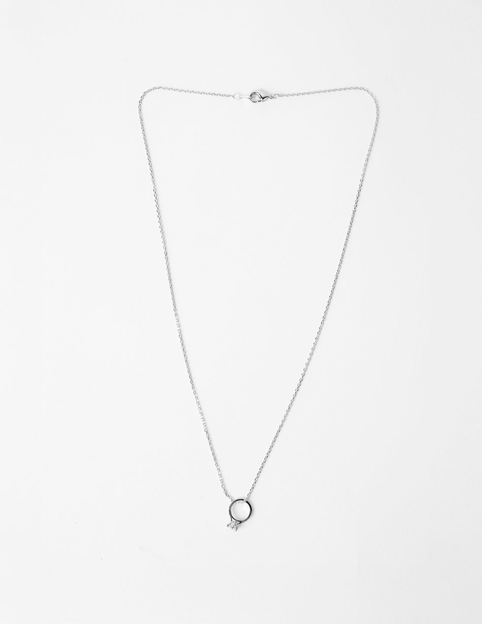 Stella & Gemma Crystal Ring Diamond Necklace- Silver