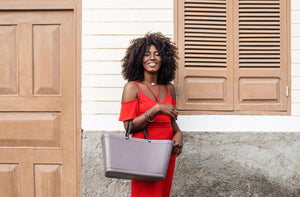 Hinza Large Plum Bag- Green Plastic