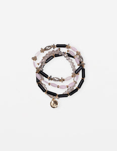 Stella & Gemma Bracelet set of 4 Multi Beads-Pink Pastel