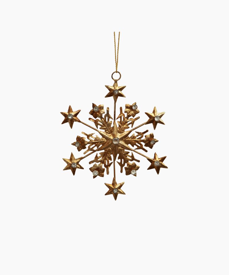 French Country Collections Hanging Jewelled Snowflake Ornament