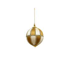 Load image into Gallery viewer, Maytime Majestic Hanging Ball- Gold &amp; White
