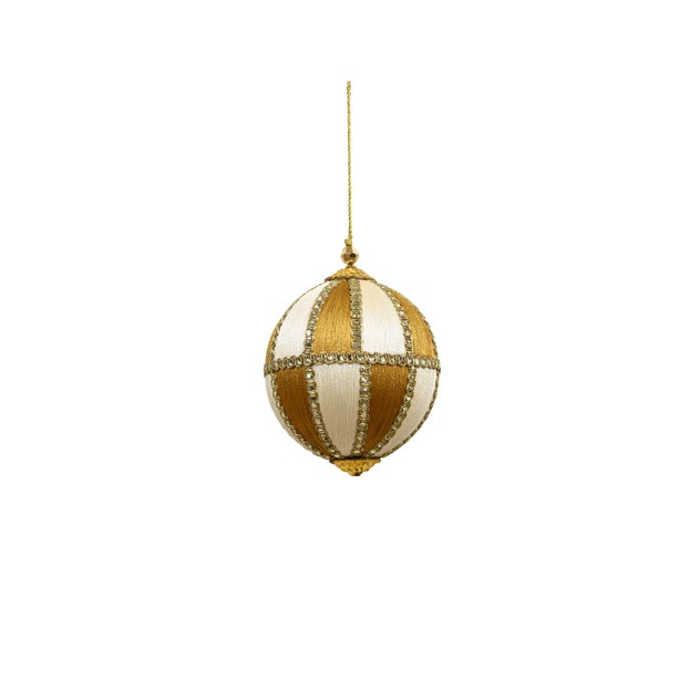 Maytime Majestic Hanging Ball- Gold & White