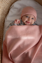 Load image into Gallery viewer, Burrow &amp; Be 100% Wool Knit Baby Blanket- Carnation
