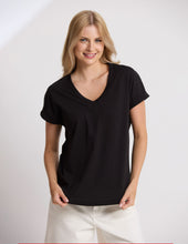 Load image into Gallery viewer, Stella &amp; Gemma Soho Cuff V Tee- Black
