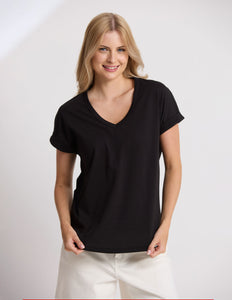 Stella & Gemma Soho Cuff V Tee- Black