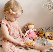 Load image into Gallery viewer, Bonikka- Rose Light Brown Hair &amp; Pink Dress, Organic Doll
