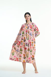 Arabella Pink with Floral Long Sleeve Nightie