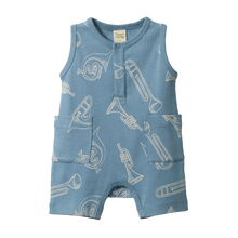 Load image into Gallery viewer, Nature Baby Camper Suit- Jazz Print
