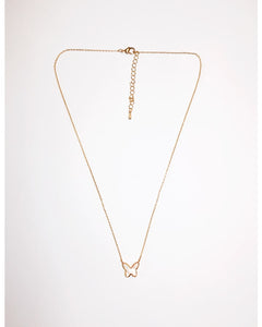 Stella & Gemma Gold Mother of Pearl Butterfly Pendant