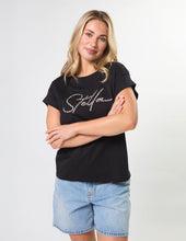 Load image into Gallery viewer, Stella &amp; Gemma Cuff Tee- Stella Club Black

