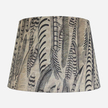 Load image into Gallery viewer, CC Interiors Tripod Tower Lamp Base with Feathered Tall Drum Tapered 46cm Lampshade
