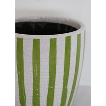 Load image into Gallery viewer, CC Interiors Lime Stripe Planter Medium
