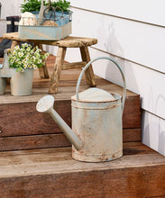 Load image into Gallery viewer, French Country Collections Vintage Metal Watering Can Antique Blue
