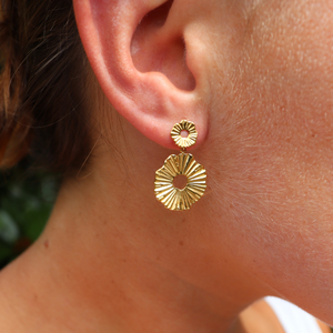 Fabuleux Vous Steel Me Yellow Gold Jess Stud Earrings