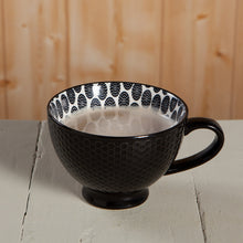Load image into Gallery viewer, Now Designs by Danica Black Stamped Latte Mug

