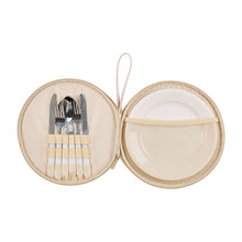 Load image into Gallery viewer, Annabel Trends Picnic Plate Set- Trailing Natives Tan
