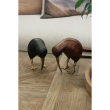 Load image into Gallery viewer, CC Interiors Wooden Brown Kiwi with Brass Legs and Beak
