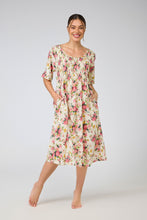 Load image into Gallery viewer, Arabella New Floral Shirred Bodice Short Sleeve Nightie
