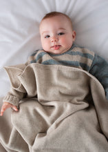 Load image into Gallery viewer, Burrow &amp; Be 100% Wool Knit Baby Blanket- Stone Taupe
