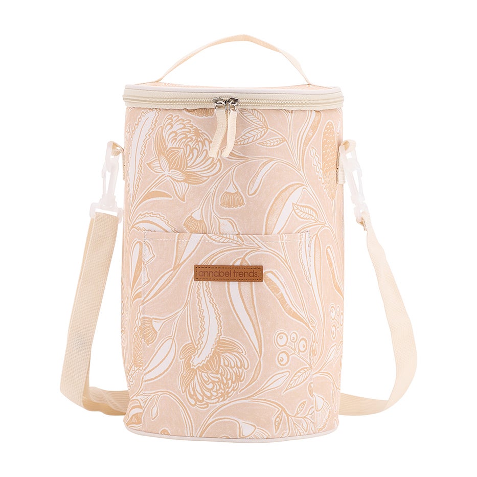 Annabel Trends Picnic Barrel Cooler Bag- Trailing Natives Tan