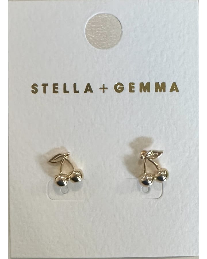 Stella & Gemma Cherries Earrings- Gold
