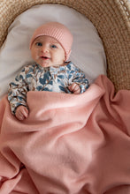 Load image into Gallery viewer, Burrow &amp; Be 100% Wool Knit Baby Blanket- Carnation

