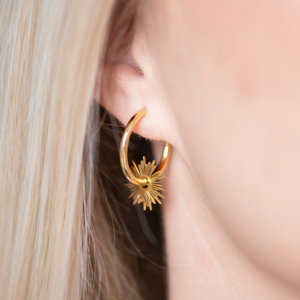 Fabuleux Vous Steel Me Lena Yellow Gold Hoop Earrings