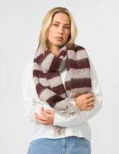 Load image into Gallery viewer, Stella &amp; Gemma Chocolate Stripe Scarf
