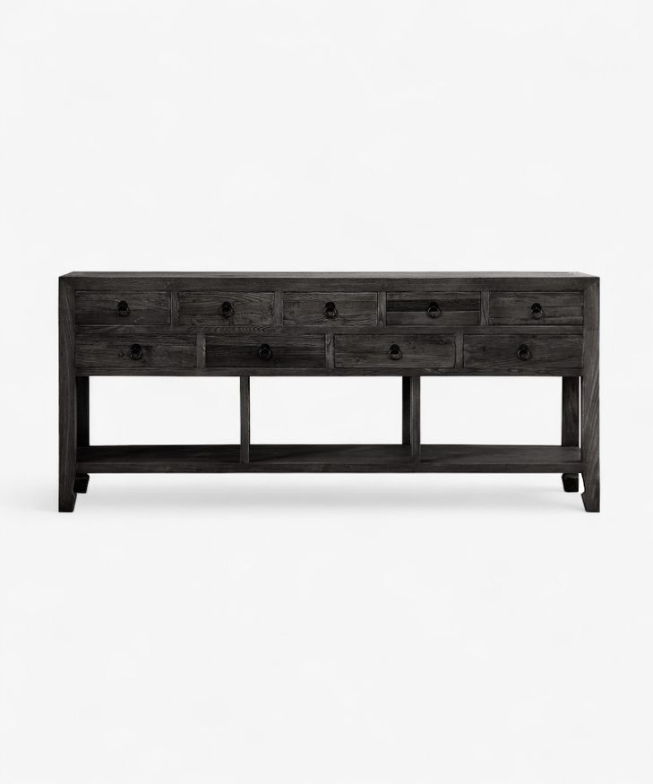 French Country Collections Miguel Sideboard 9 Drawers Black