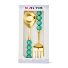 Load image into Gallery viewer, Annabel Trends Orb Salad Server set of 2- Emerald
