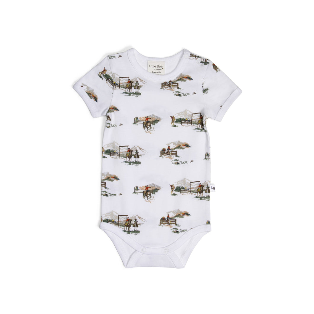 Little Bee by Dimples Cotton Bodysuit- Cowboys