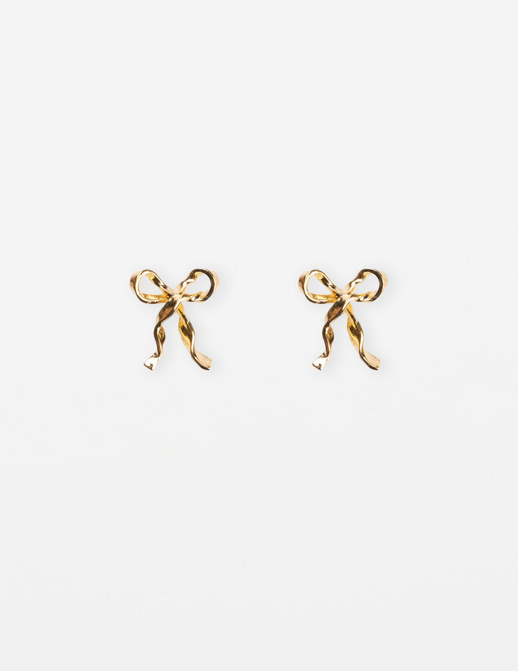 Stella & Gemma Ribbon Bow Earrings- Gold
