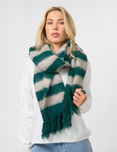Load image into Gallery viewer, Stella &amp; Gemma Moss And Taupe Stripe Scarf
