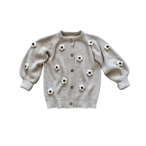 Arthur Ave Beige Flower Cardigan