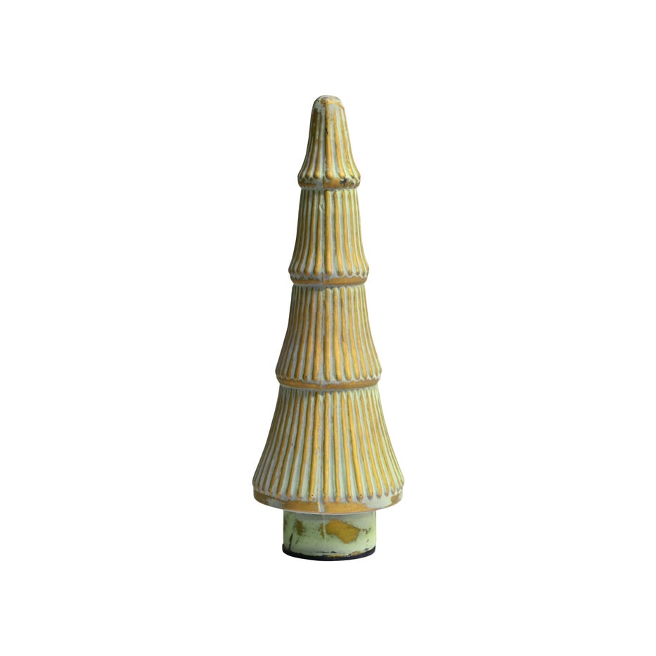 Maytime Standing Glass Ringed Tree Tall- Antique Green