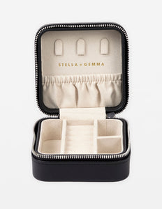 Stella & Gemma Jewel Box- Black Quilted