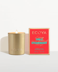 Ecoya Holiday Collection Mini Chilli Strawberry Goldie Candle