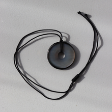 Load image into Gallery viewer, Fabuleux Vous Silver Perle Mother of Pearl Black Cord Necklace
