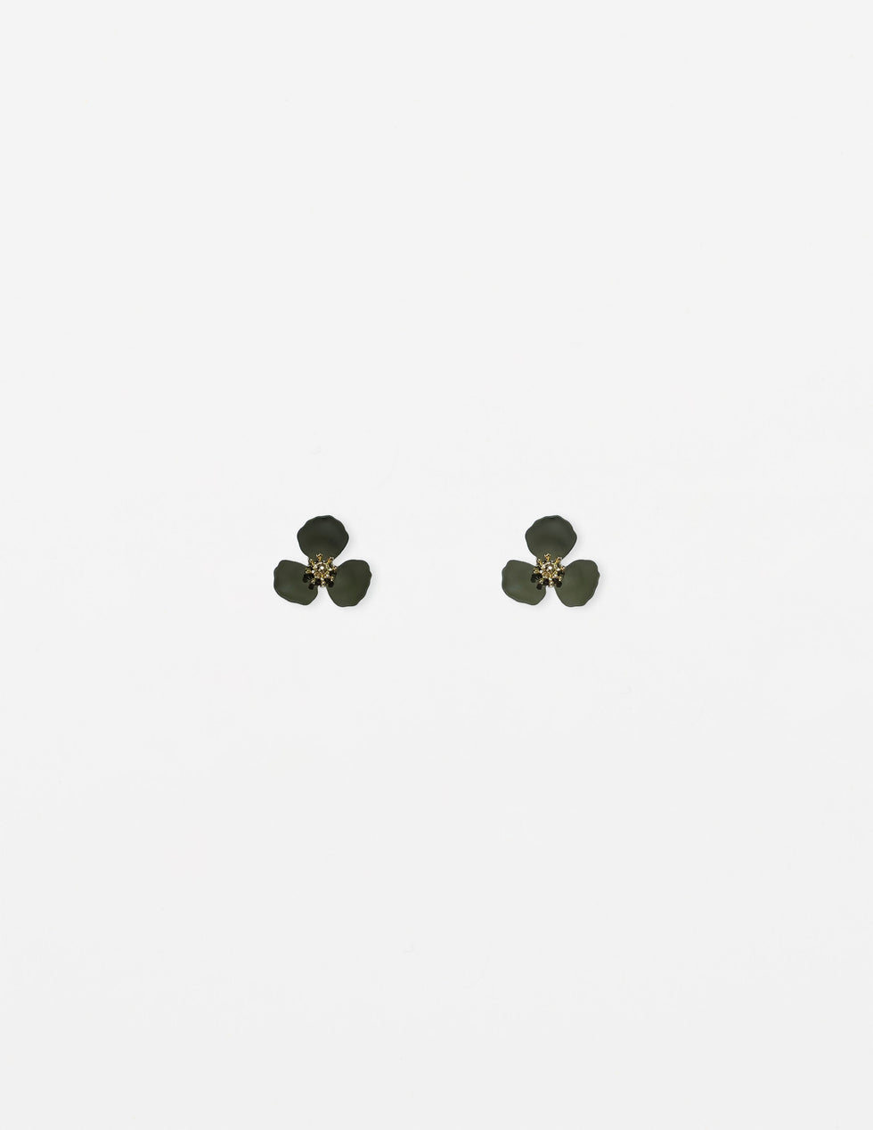 Stella & Gemma Petal Flower Earrings- Martini Olive