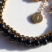 Load image into Gallery viewer, Fabuleux Vous The Black Edit Black Onyx and Yellow Gold Chain Bracelet
