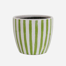Load image into Gallery viewer, CC Interiors Lime Green Stripe Planter Large

