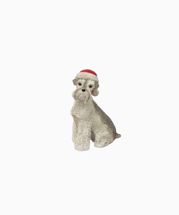 French Country Collections Schnauzer with Santa Hat