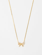 Load image into Gallery viewer, Stella &amp; Gemma Crystal Bow Necklace- Gold
