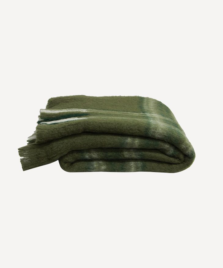 French Country Collections Plaid Green Throw