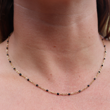 Load image into Gallery viewer, Fabuleux Vous Steel Me Boho Black Bead Petite Necklace 40cm
