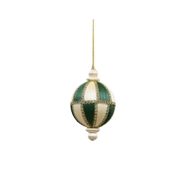 Maytime Majestic Hanging Decal Ball- White & Green