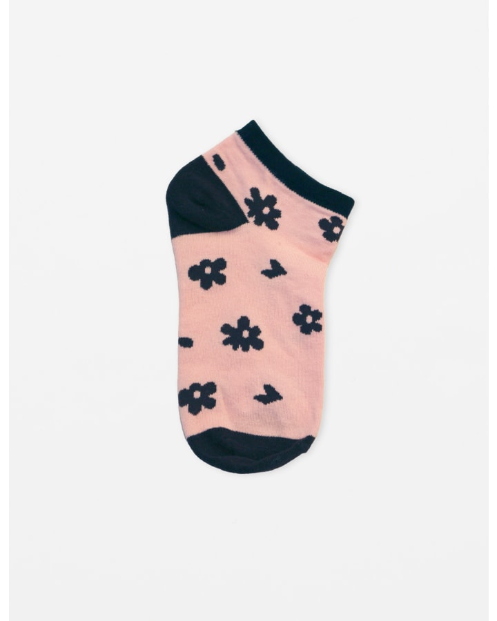 Stella & Gemma Blush with Chocolate Flowers Ankle Socks