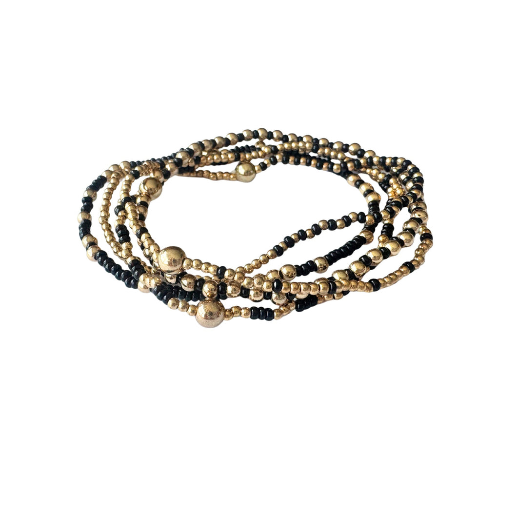 Lindi Kingi Beaded Bracelett Set Costa Noir
