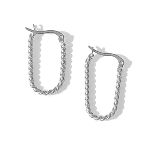 Fabuleux Vous Steel Me Silver Twisted Sister Hoop Earrings